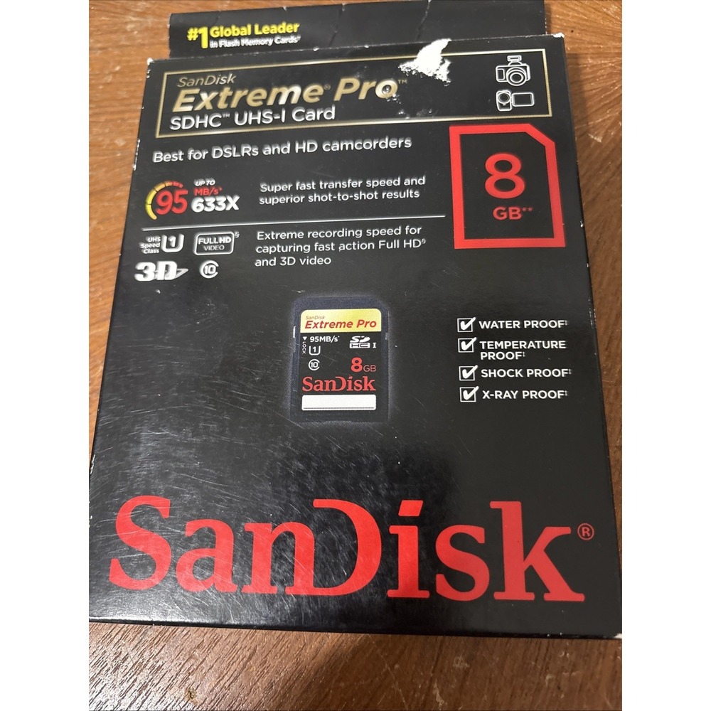 SanDisk Extreme Pro 8GB SDHC UHS-I Card - 95 MB/s - Class 10 (SDSDXPA-008G-X46)